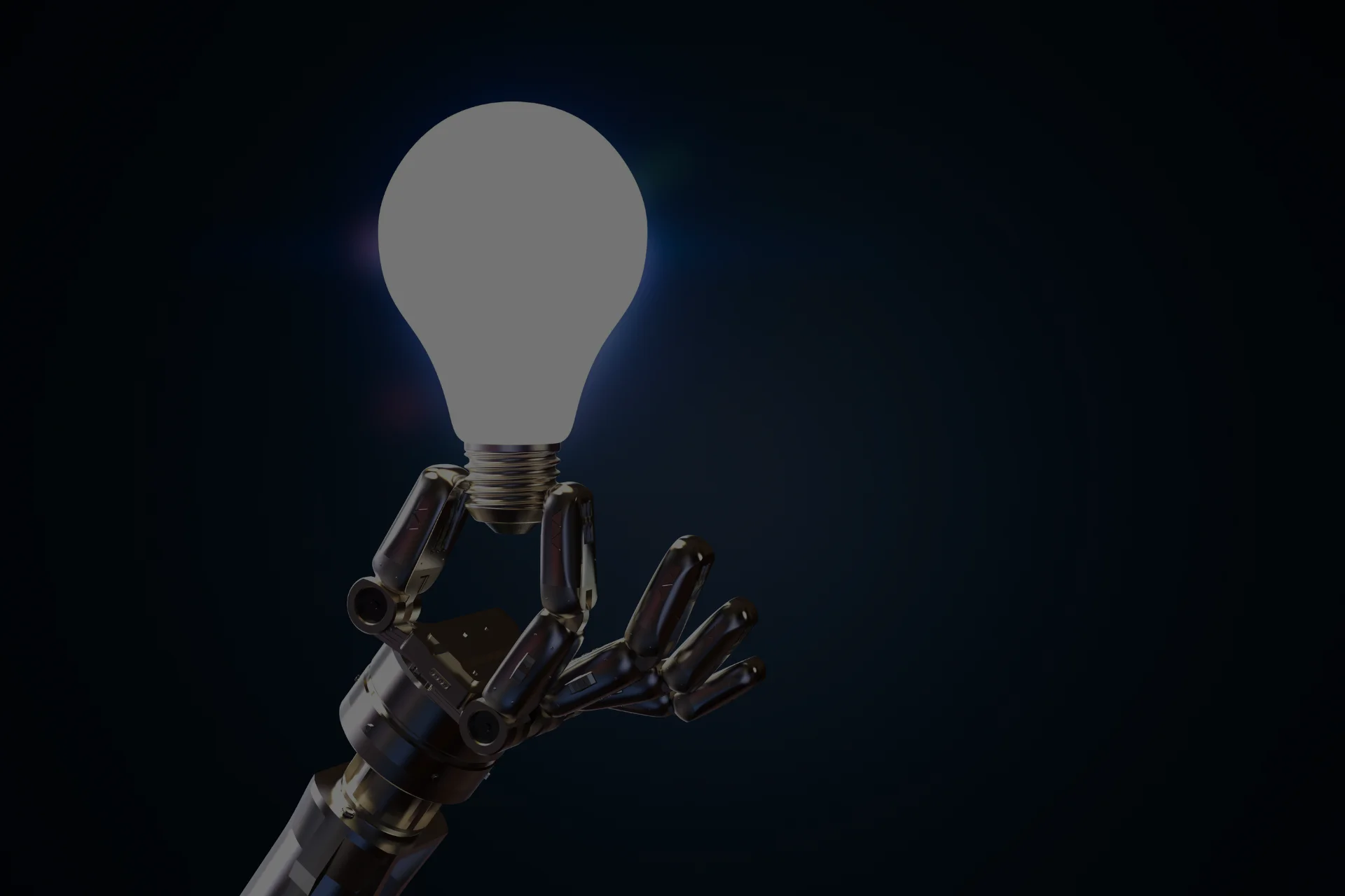 robot holding light bulb